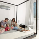 Recursos do uso de um ar-condicionado para aquecer uma sala
